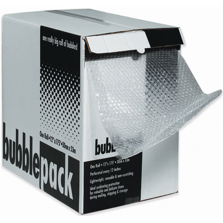 Box with opening for clear bubble pack dispensing